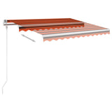 Automatic Retractable Awning with Posts 3x2.5 m Orange & Brown - 45-Degree Angle
