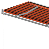 Automatic Retractable Awning with Posts 3x2.5 m Orange & Brown
