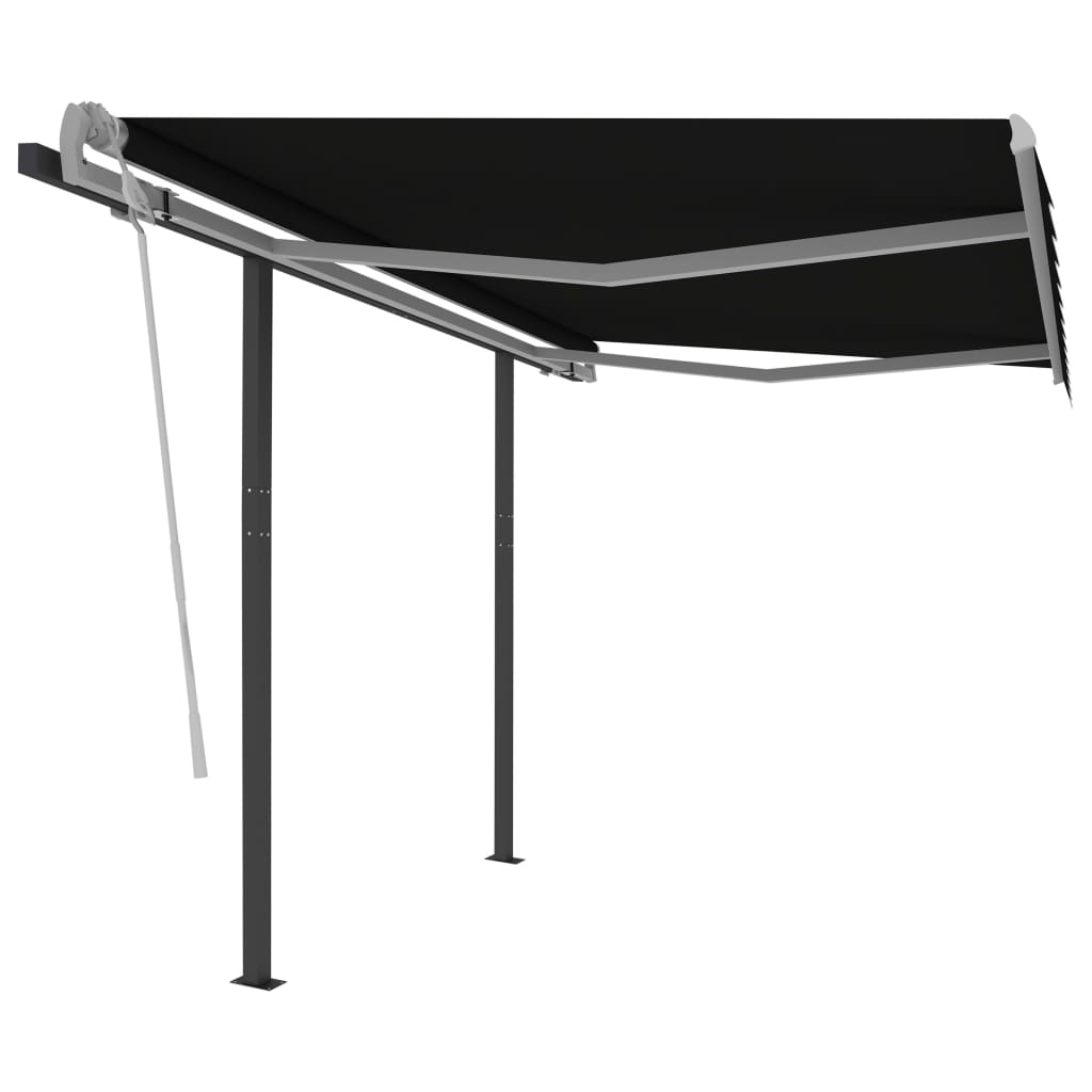 Automatic Retractable Awning with Posts 3.5x2.5 m Anthracite