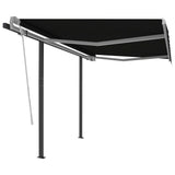 Automatic Retractable Awning with Posts 3.5x2.5 m Anthracite