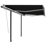 Automatic Retractable Awning with Posts 3,5x2,5 m Anthracite