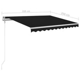 Automatic Retractable Awning with Posts 3.5x2.5 m Anthracite