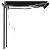 Automatic Retractable Awning with Posts 3.5x2.5 m Anthracite - Top-Down View