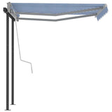 Automatic Retractable Awning with Posts 3,5x2,5 m Blue & White - Top-Down View