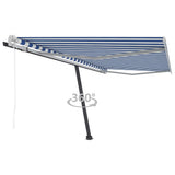 Freestanding Automatic Awning 400x300cm Blue/White - 45-Degree Angle