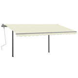 Automatic Retractable Awning with Posts 4x3 m Cream