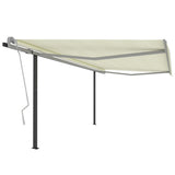 Automatic Retractable Awning with Posts 4x3 m Cream