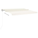 Automatic Retractable Awning with Posts 4x3 m Cream - 45-Degree Angle