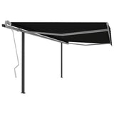 Automatic Retractable Awning with Posts 4,5x3 m Anthracite
