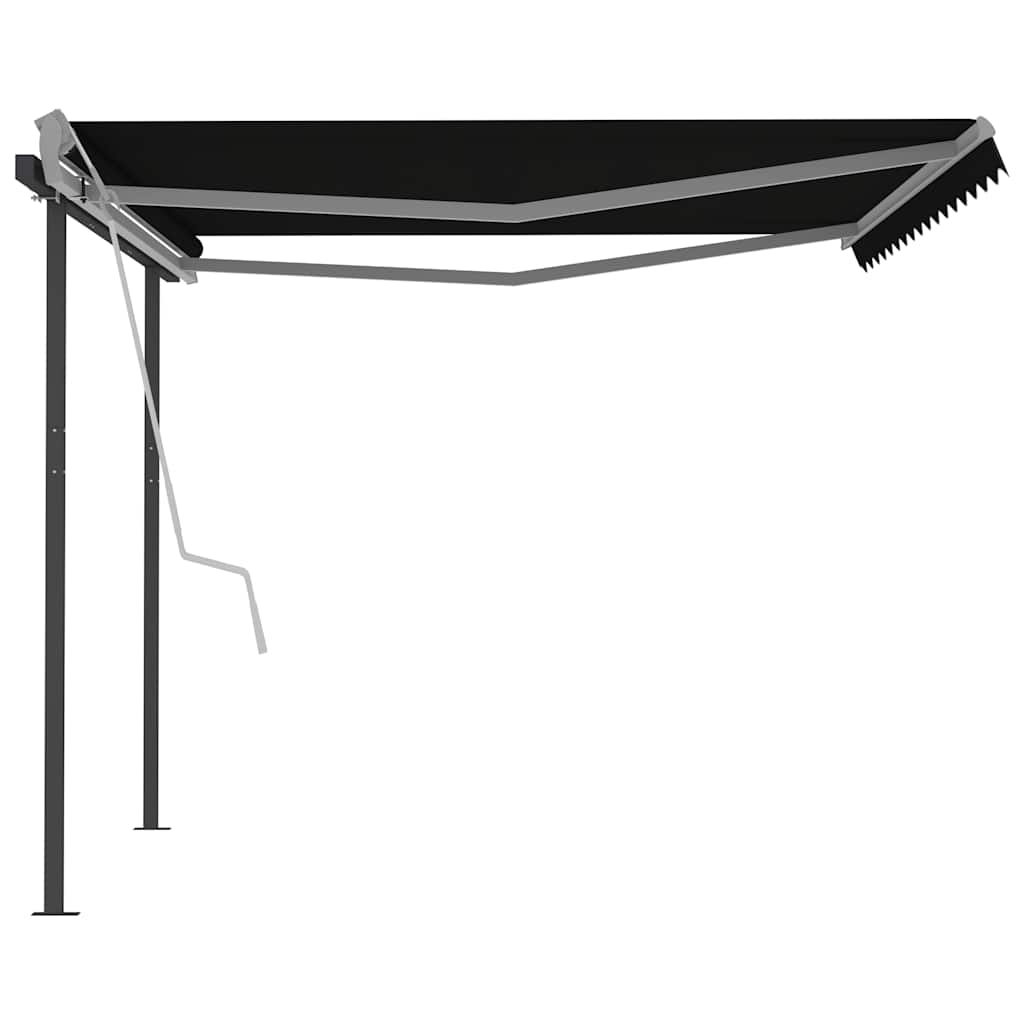 Automatic Retractable Awning with Posts 4,5x3 m Anthracite