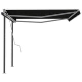 Automatic Retractable Awning with Posts 4,5x3 m Anthracite