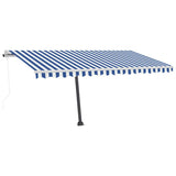Automatic Awning with LED&Wind Sensor 400x350 cm Blue and White