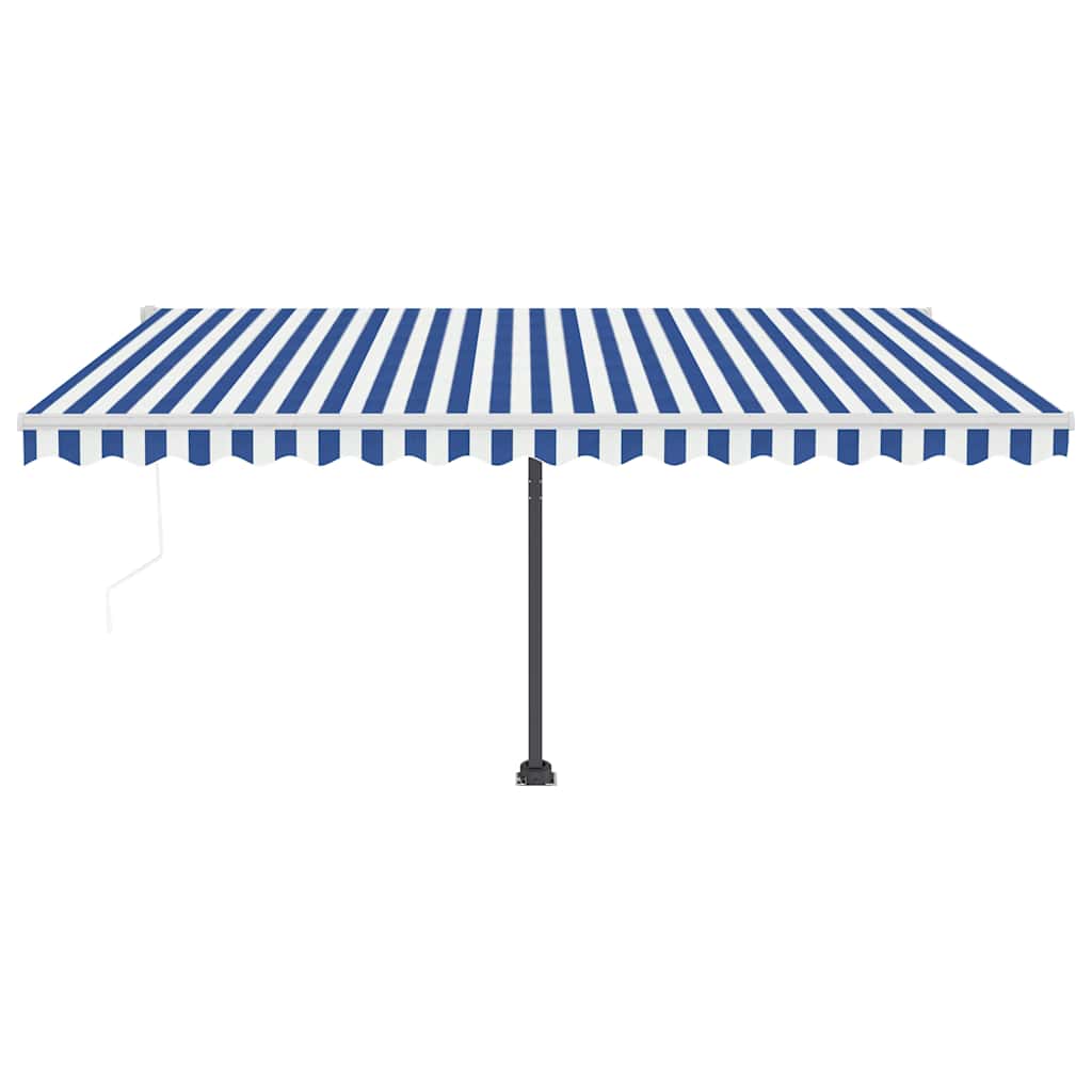 Automatic Awning with LED&Wind Sensor 400x350 cm Blue and White