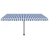 Automatic Awning with LED&Wind Sensor 400x350 cm Blue and White