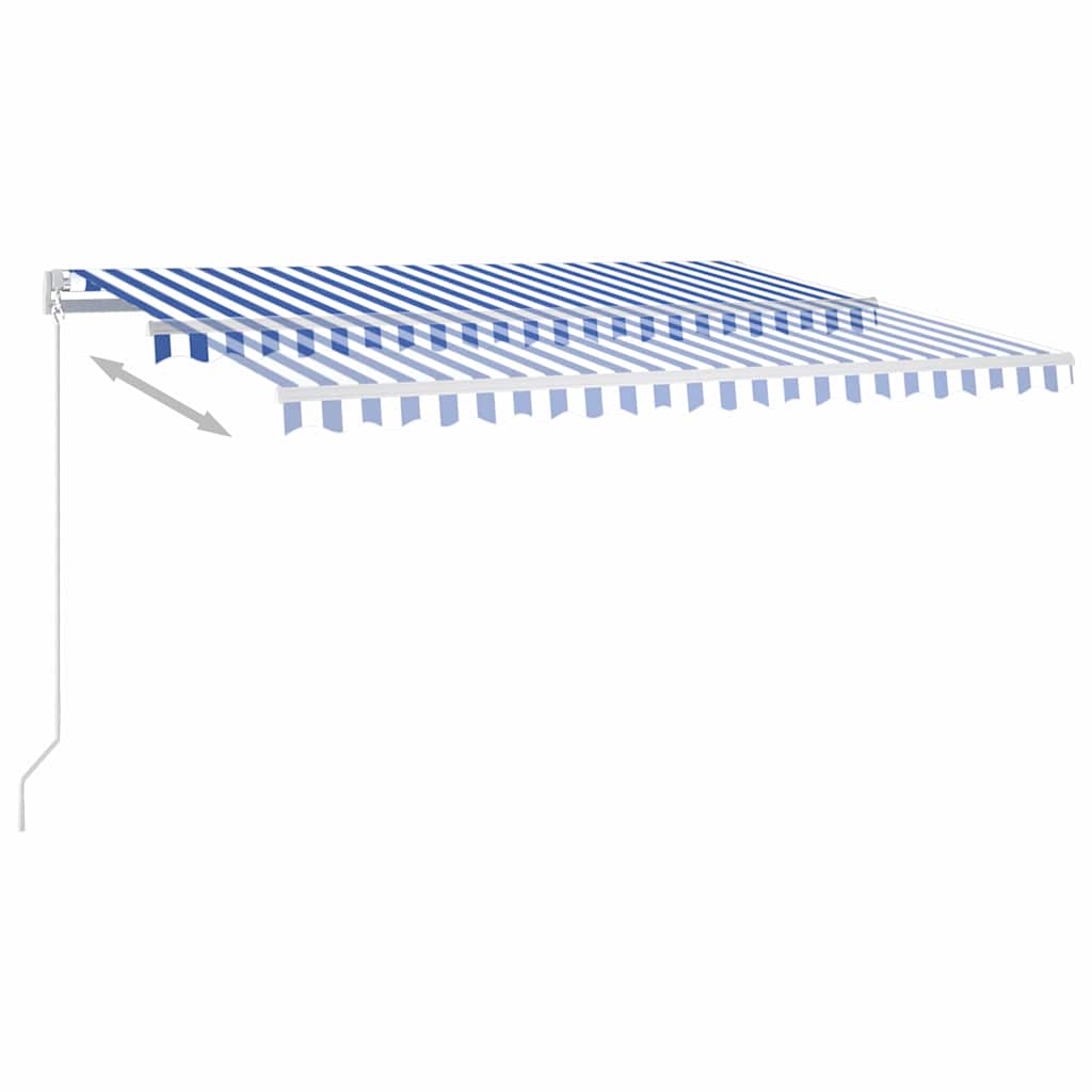Automatic Awning with LED&Wind Sensor 400x350 cm Blue and White