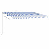 Automatic Awning with LED&Wind Sensor 400x350 cm Blue and White