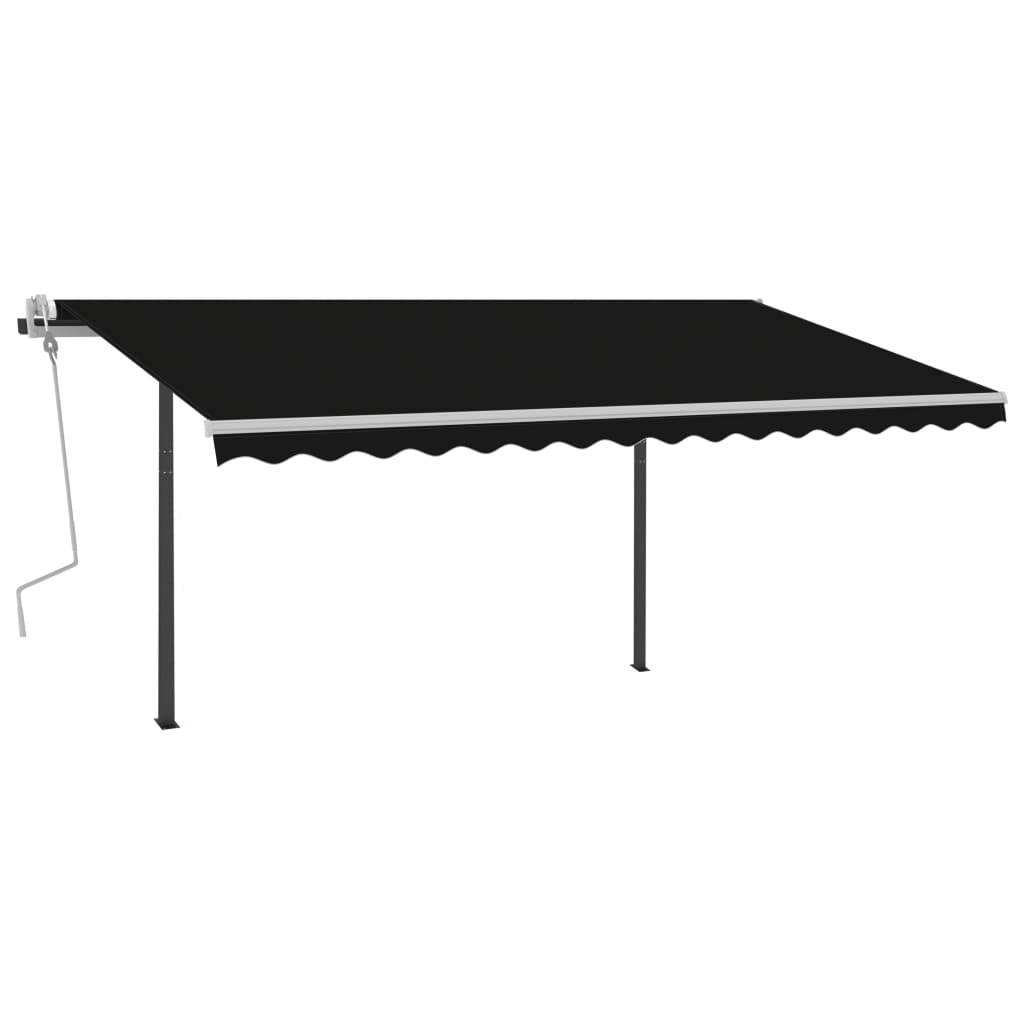 Automatic Retractable Awning with Posts 4x3.5 m Anthracite