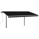 Automatic Retractable Awning with Posts 4x3.5 m Anthracite