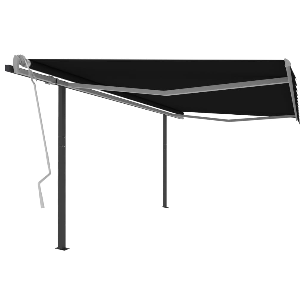 Automatic Retractable Awning with Posts 4x3.5 m Anthracite