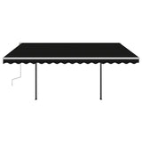 Automatic Retractable Awning with Posts 4x3.5 m Anthracite - Side View
