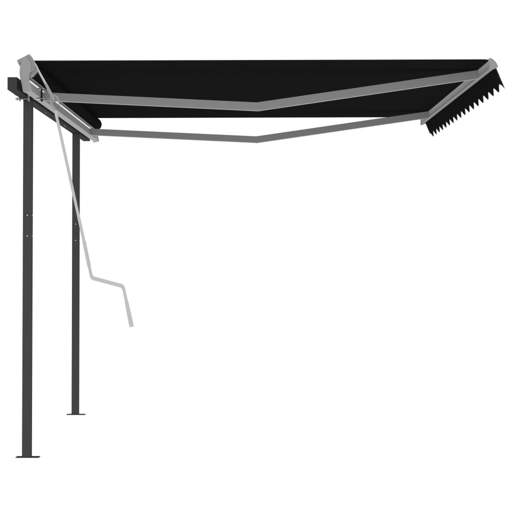 Automatic Retractable Awning with Posts 4x3.5 m Anthracite