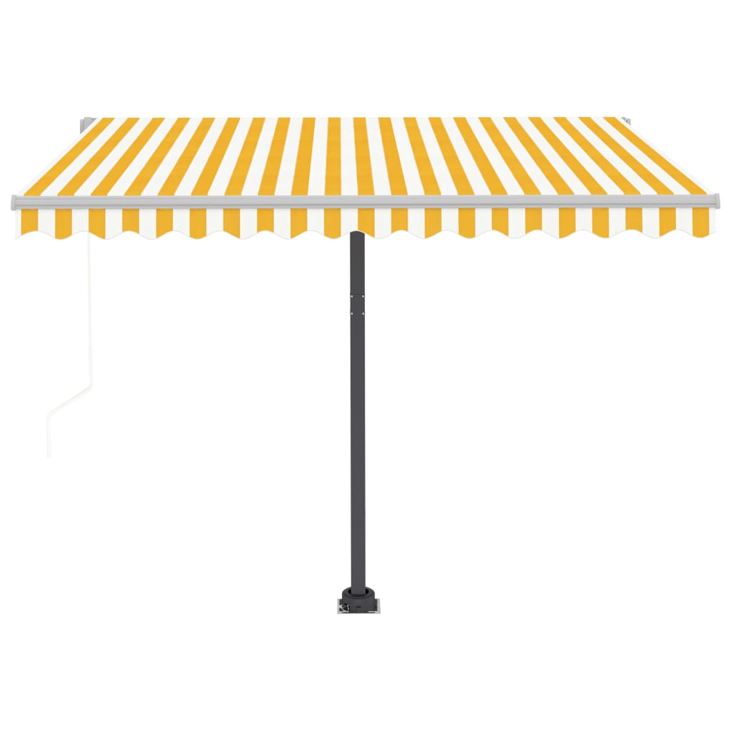 Automatic Awning with LED&Wind Sensor 300x250 cm Yellow/White