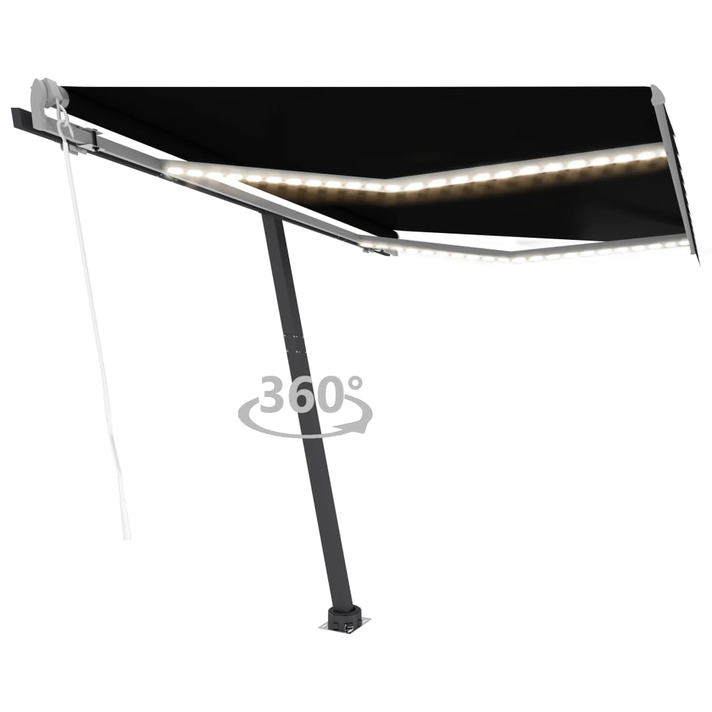 Automatic Awning with LED&Wind Sensor 300x250 cm Anthracite