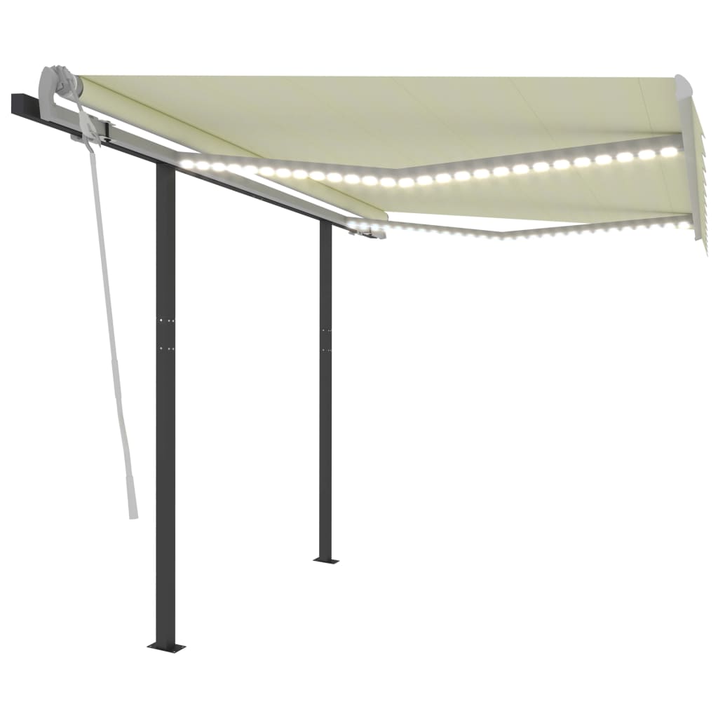 Automatic Awning with LED & Wind Sensor 3x2.5 m Cream