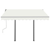 Automatic Awning with LED & Wind Sensor 3x2.5 m Cream - Side View