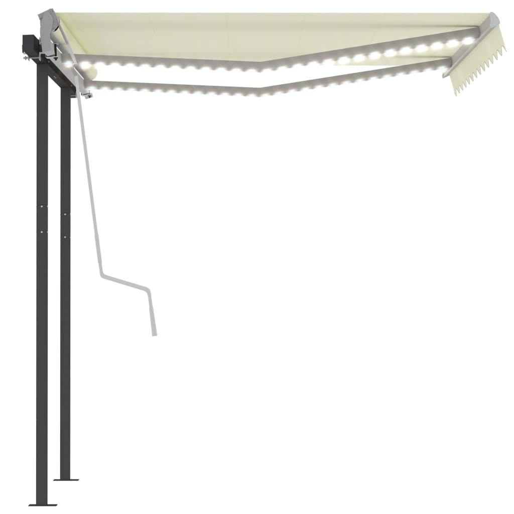 Automatic Awning with LED & Wind Sensor 3x2.5 m Cream