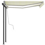 Automatic Awning with LED & Wind Sensor 3x2.5 m Cream - Top-Down View