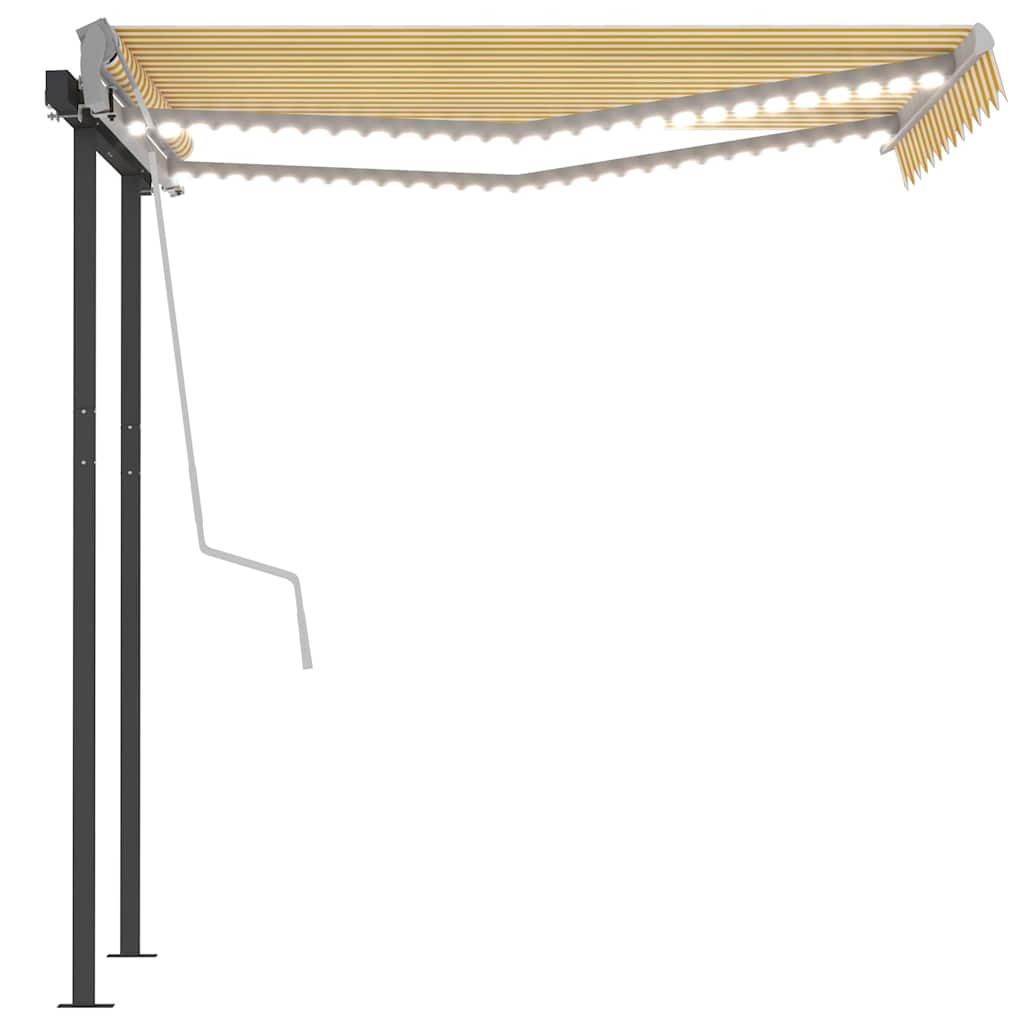 Automatic Awning with LED & Wind Sensor 3x2,5 m Yellow & White