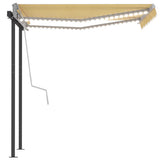 Automatic Awning with LED & Wind Sensor 3x2,5 m Yellow & White - Top-Down View