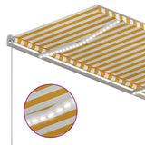 Automatic Awning with LED & Wind Sensor 3x2,5 m Yellow & White - Rear View