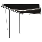 Automatic Awning with LED & Wind Sensor 3x2,5 m Anthracite - Front View