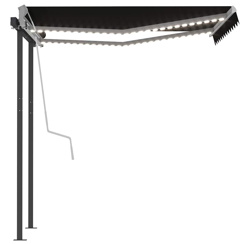 Automatic Awning with LED & Wind Sensor 3x2,5 m Anthracite