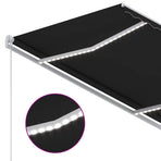 Automatic Awning with LED & Wind Sensor 3,5x2,5 m Anthracite