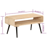 Coffee Table 95x40x45 cm Solid Wood Mango - Rear View