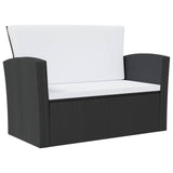 8 Piece Garden Lounge Set with Cushions Poly Rattan Black