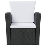 8 Piece Garden Lounge Set with Cushions Poly Rattan Black