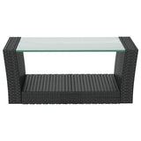 8 Piece Garden Lounge Set with Cushions Poly Rattan Black