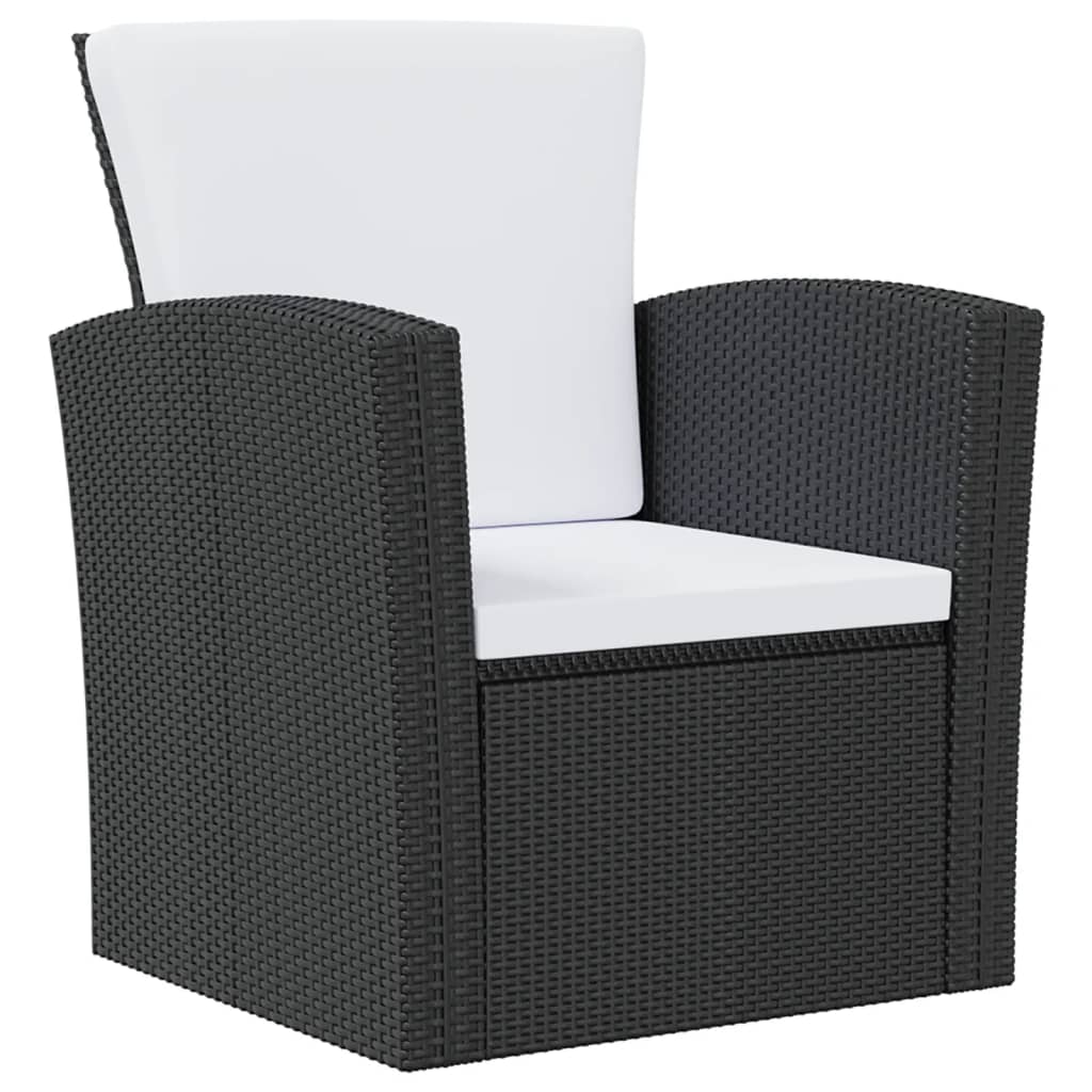 16 Piece Garden Lounge Set with Cushions Poly Rattan Black