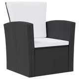 16 Piece Garden Lounge Set with Cushions Poly Rattan Black
