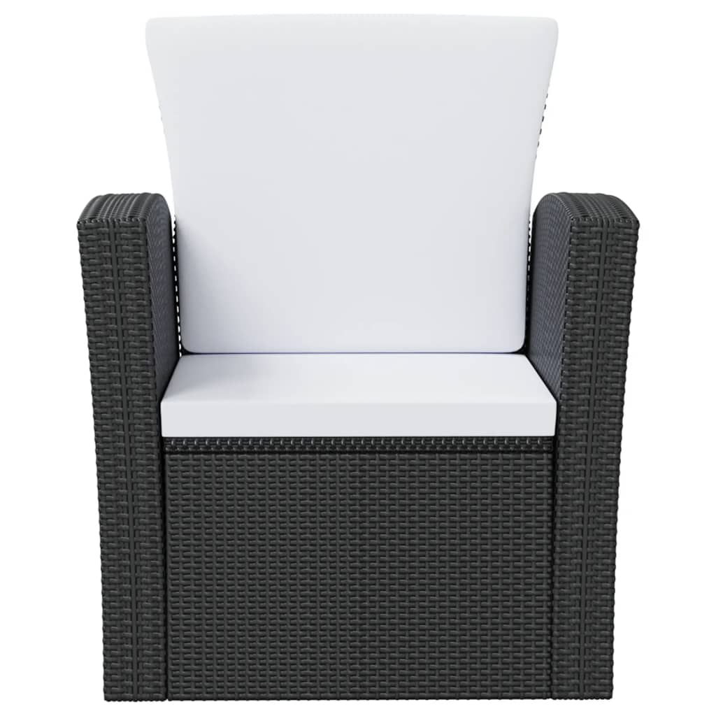 16 Piece Garden Lounge Set with Cushions Poly Rattan Black