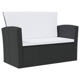 16 Piece Garden Lounge Set with Cushions Poly Rattan Black