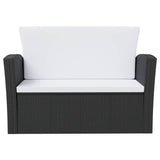 16 Piece Garden Lounge Set with Cushions Poly Rattan Black