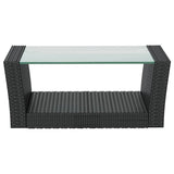 16 Piece Garden Lounge Set with Cushions Poly Rattan Black