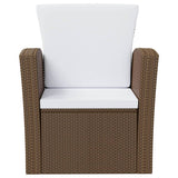 8 Piece Garden Lounge Set with Cushions Poly Rattan Brown
