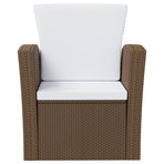 8 Piece Garden Lounge Set with Cushions Poly Rattan Brown