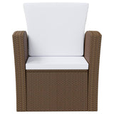 16 Piece Garden Lounge Set with Cushions Poly Rattan Brown - Top-Down View